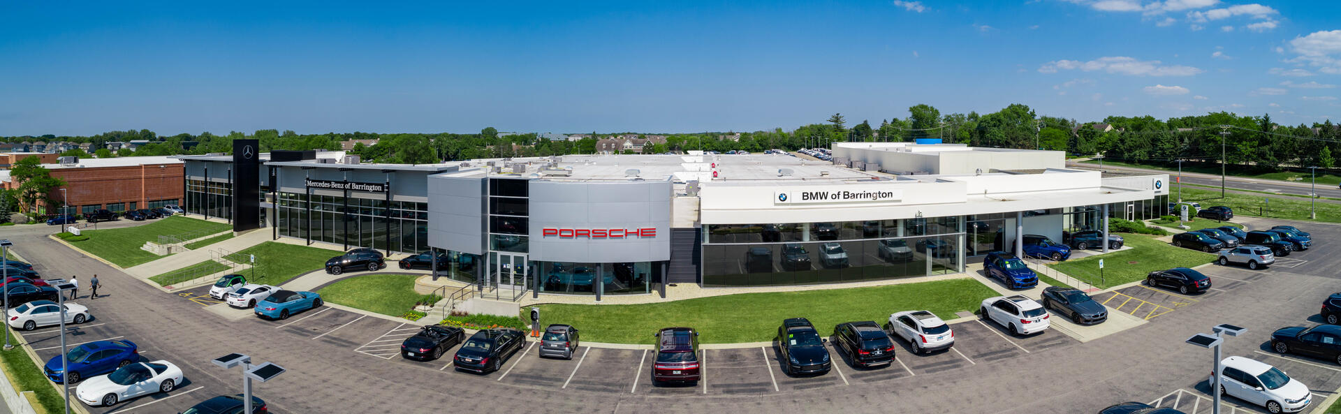Motor Werks campus — Porsche, BMW, and Mercedes-Benz dealerships